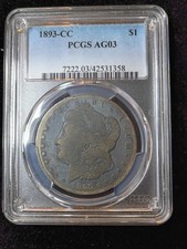 1893-CC $1 Morgan Silver Dollar PCGS AG 03 picture