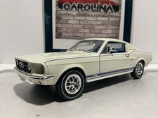 1:18 ERTL 1967 FORD MUSTANG WHITE ON BLUE  [NO BOX] picture