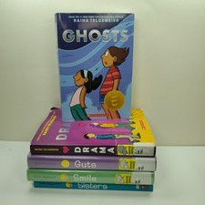 5 RAINA TELGEMEIER Graphic Novels ~ GUTS ~ SMILE ~ GHOSTS ~ SISTERS ~ DRAMA picture