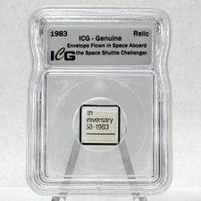 ICG 1983 Genuine Relic Envelope Fragment Flown on Space Shuttle Challenger picture