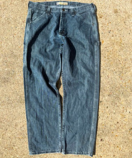 Vintage y2k Lee Men's carpenter  Dark Wash  Denim Jeans Zip 5-Pocket picture