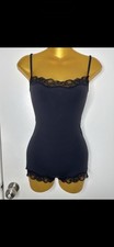 New With Tag Black Lace Trim Romper Skims Style Size Small picture