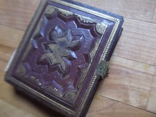 Large Antique Gem Size Tintype Photo Album, Civil War, Victorian picture