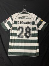 2002/2003 Sporting CP Cristiano Ronaldo Rookie Mens XL Long Sleeve Retro Jersey picture
