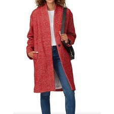 IRO Womens Irina Trench Coat Size 36 US 4 Red Wool Alpaca Longline Chic Parisian picture