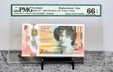 Scotland 10 Pounds  Replacement/star 2016(ND 2017) P 371*  Superb Gem UNC PMG 66 picture