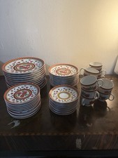 Vintage Set of 55 Heinrich H&Co. Selb Bavaria Porcelain Salad Plates, Cups picture