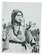 Vintage Cherry Kearton Photo: Algerian Ouled Nail Dancer Smoking Touggourt c1920 picture