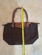 Longchamp Medium  Le Pliage Brown Nylon Leather Tote Bag Never used no tags picture