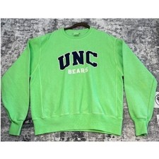 Vtg Champion UNC Bears Reverse Weave Crewneck Sweatshirt Neon Large Pullover picture