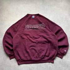 Vintage 90s Champion Villanova University Spellout Sweatshirt Burgundy Mens XXL picture