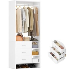 2.5FT Closet Organizer System with 3 Drawers, Space-Saving Storage Solution, Whi picture