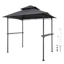 VEVOR 8x5 ft BBQ Grill Gazebo Canopy Grill Shelter Tent Shelves Double-Tiered picture