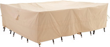 Large Rectangular Beige Patio Table Cover, 136X88X36In picture