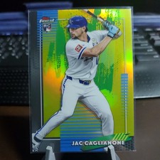 2026 Topps Finest Jac Caglianone RC Yellow Refractor /275 #1 KC Royals picture