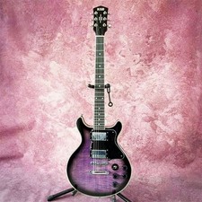 KGD Purple Tiger Flame Double Cutaway Rock Electric Guitar,  picture