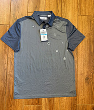 Original Penguin Sport Polo Shirt - Gray Blue Graphic Print, Golf, Men’s M picture