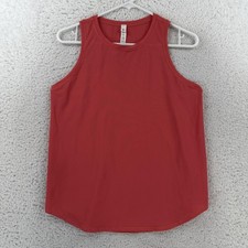 Lululemon Running and Training Tank Top Womens 8 Red High Neck Mesh Reflective picture