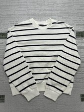 Zara Sweater Womens Medium White Blue Cashmere Blend Knit Pullover * picture