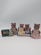 VTG 1985 Sylvanian Bear Family Set of 4 Calico Critters By Epoch Toys Taiwan GUC picture