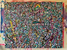 Original Abstract Painting 60x48 Large Canvas | Modern Graffiti Pop Art | Signed picture