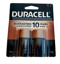 Duracell Copper Top C Coppertop 10 YEAR Alkaline Batteries 1.5 Volt 2 Pack picture