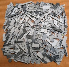LEGO 400pcs Gray Tiles 1x2 1x3 1x4 1x6 1x8 2x4 2x2 Mix Tiles Flat Plate Smooth picture