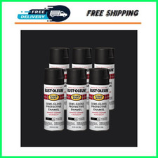 Rust-Oleum Stops Rust Semi Gloss Black Enamel Spray Paint 12oz 6 Pack picture