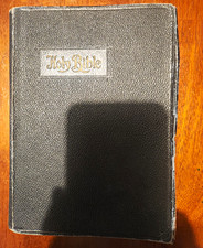 Holy Bible Douay Bible Leather Bound Black Cover 1914 John Murphy Company picture