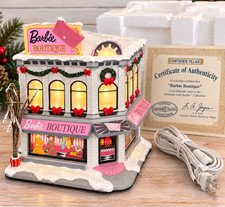 Hawthorne Village Barbie Boutique Christmas Village Lighted COA Styrofoam picture