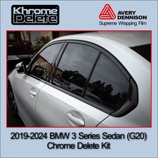 2019-2025 BMW 3 Chrome Delete Pre-Cut Vinyl Wrap Overlay – Gloss Black picture
