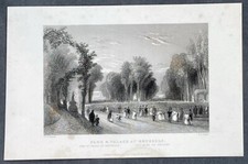 1836 Bartlett & Virtue Antique Print Royal Palace & Park in Brussels, Belgium picture