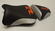 CUSTOM FRONT& REAR SEAT COVERS BLACK/SILVER FIT SUZUKI GSXR 600R 750R 2004 2005 picture