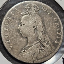 1891 United Kingdom 1/3 Crown Silver Coin Queen Victoria picture