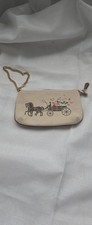 Coach Horse & Carriage Floral Cart Canvas Chain Wristlet. Excellent Condition picture