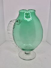 HTF Vintage Blenko Glass 9223 Fish Vase In Seafoam 11.5” READ picture