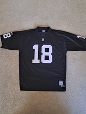 Vintage Reebok Oakland Raiders #18 Randy Moss Football Jersey Mens XL Black picture