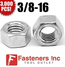 (Qty 3000) 3/8-16 Low Carbon Grade 2 Finished Hex Nuts Zinc Plated Bulk Box picture