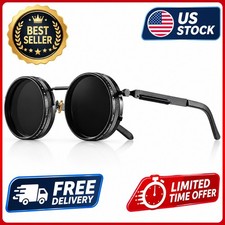 CRIXALIS Polarized Round Sunglasses ND9 Adjustable Dimming UV400 Retro Punk picture