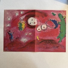 Vintage Marc Chagall Hand-Signed Art Print Double-Page Spread Centerfold picture