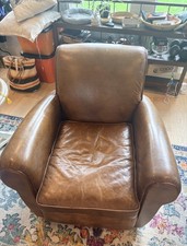 🚚 ** Free Delivery** Restoration Hardware 1920s Parisian Leather Club Chairs 🚚 picture