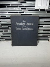 Vintage US Stamp Collection Album Used Unused Stamps Plate Blocks Cut Squares picture