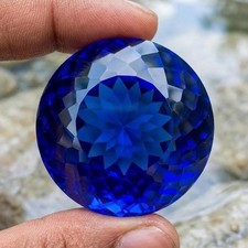 Natural Royal Blue Topaz 100 Ct AAA Round Cut Brazilian Certified Loose Gemstone picture