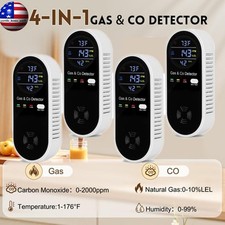 4PCS Carbon Monoxide & Natural Gas Detector Plug in Gas & CO Monitor Alarm Sound picture