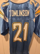 VTG Reebok Tomlinson #21 NFL San Diego Chargers S Onfield Football Jersey picture