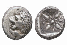 Miletos Ionia AR Diobol 6th-5th Century BC Lion Star Ancient Greek Silver picture