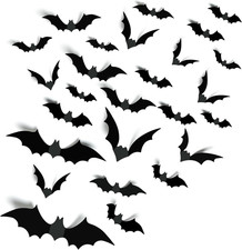 TDHDIKE Halloween Party Supplies & Decorations 140Pcs Realistic PVC 3D Black Sca picture