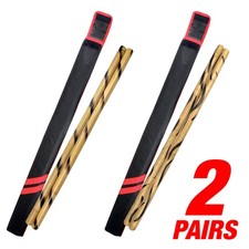 Set of 2 pairs Escrima Sticks Kali Arnis Multi Node Rattan Burnt with Skin picture