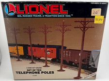 Vintage 1987 Lionel 6-2181 Set of Ten Telephone Poles O O-27 Gauge Boxed picture