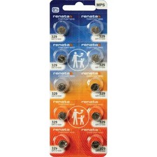 Ten  (10) Renata 329 Watch Batteries SR731SW SR731 0% MERCURY picture